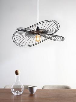 John Lewis Hiko Dual Layer 60 Pendant Ceiling Light, Black - view 2, Black