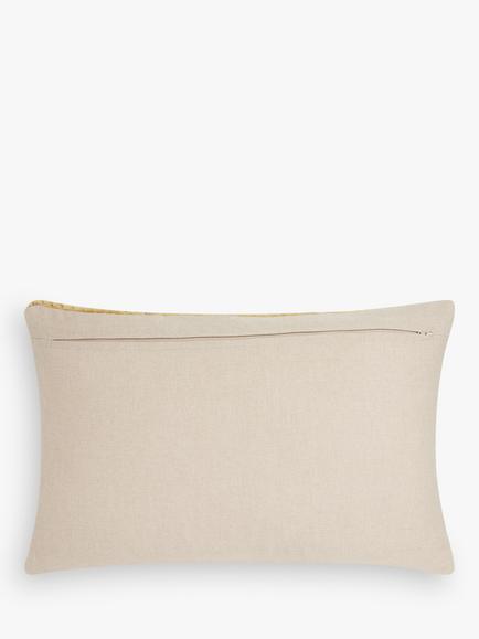 John Lewis Quilted Velvet Rectangular Cushion - view 2, Sand