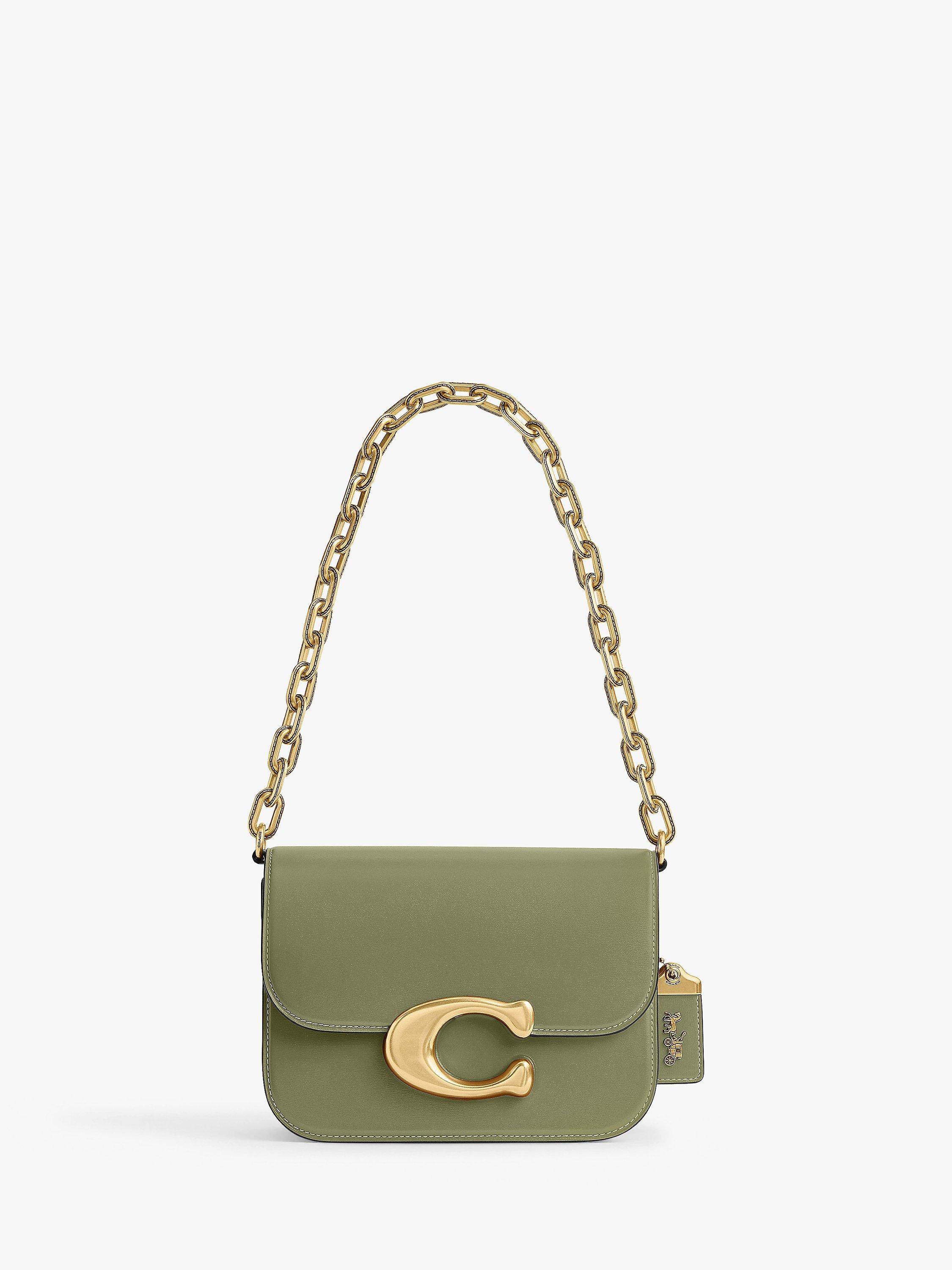 Coach Idol Leather Flapover Chain Strap Shoulder Bag