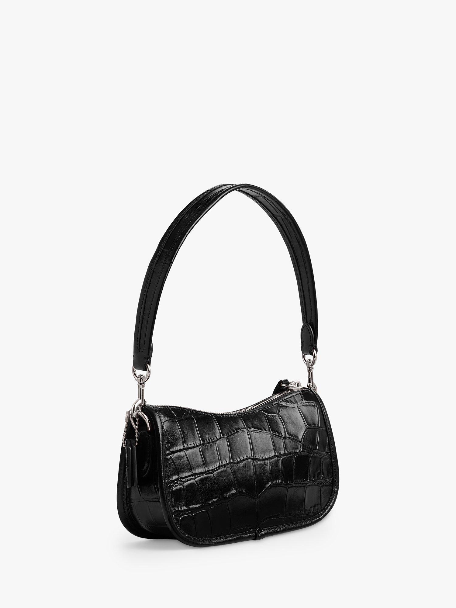 Coach Croc Leather Shouder Bag, Black