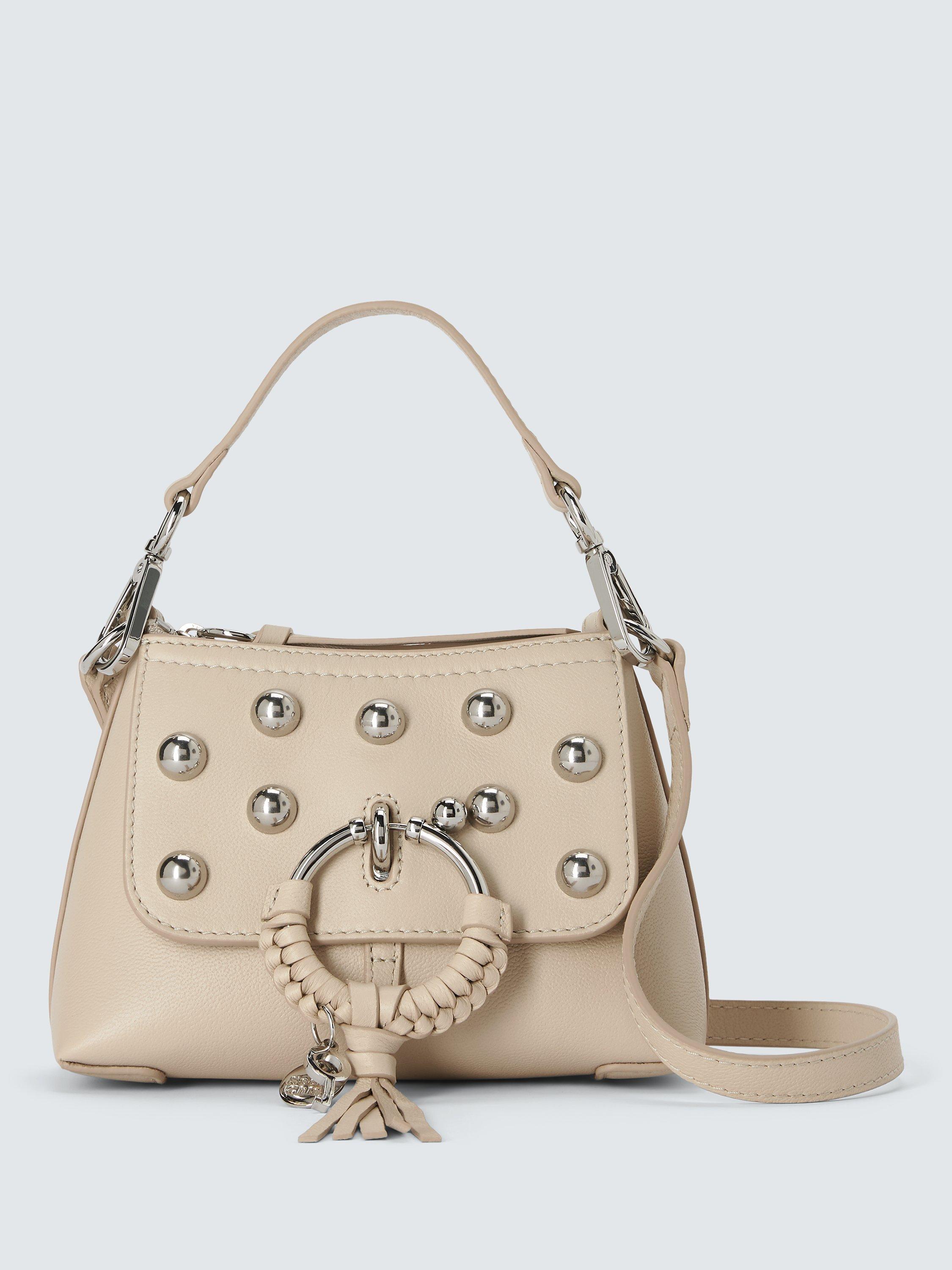 See By Chloe Joan Stud Embellisehd Satchel Bag Cement Beige