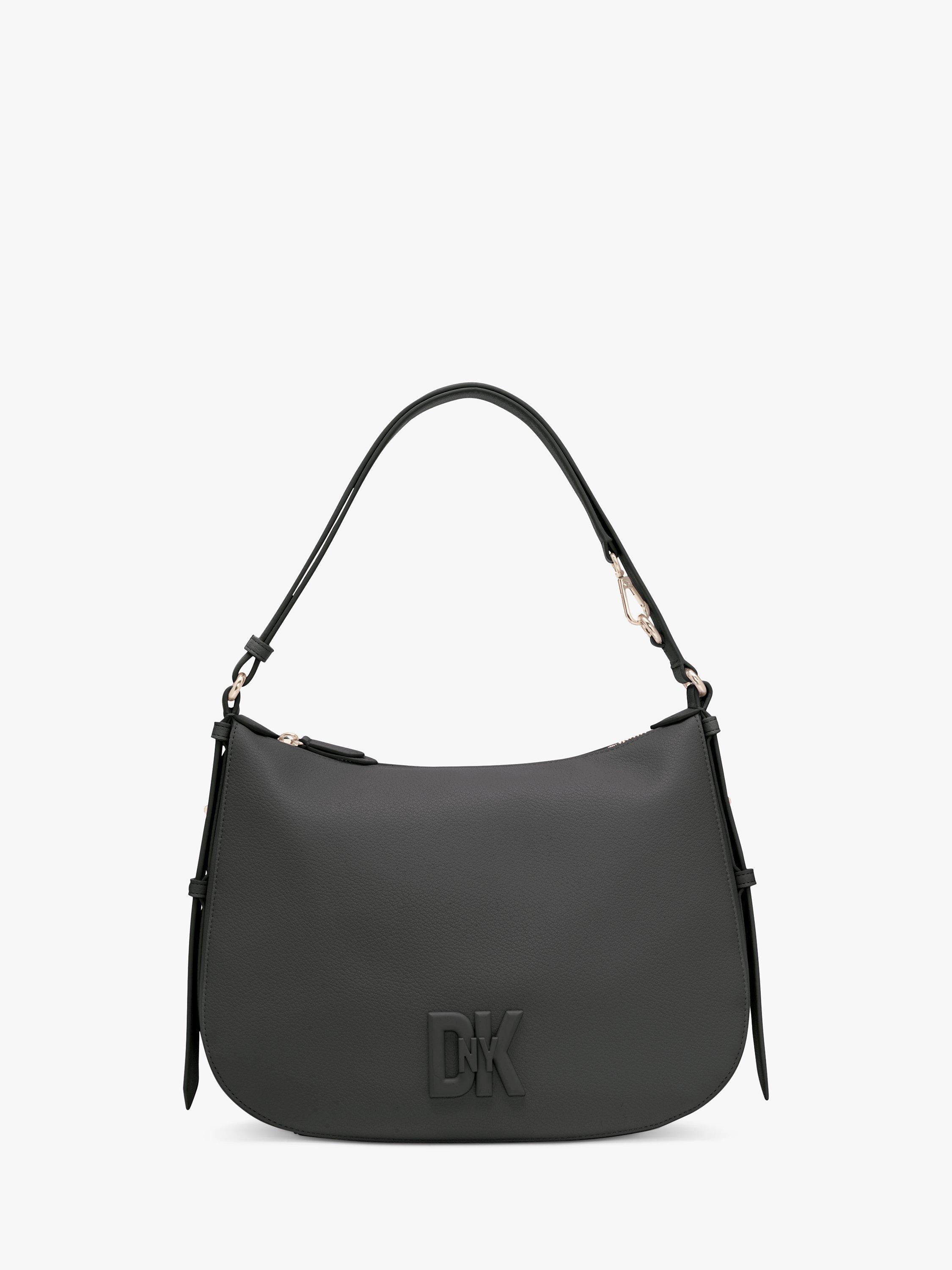 DKNY Seventh Avenue Leather Hobo Shoulder Bag, Black