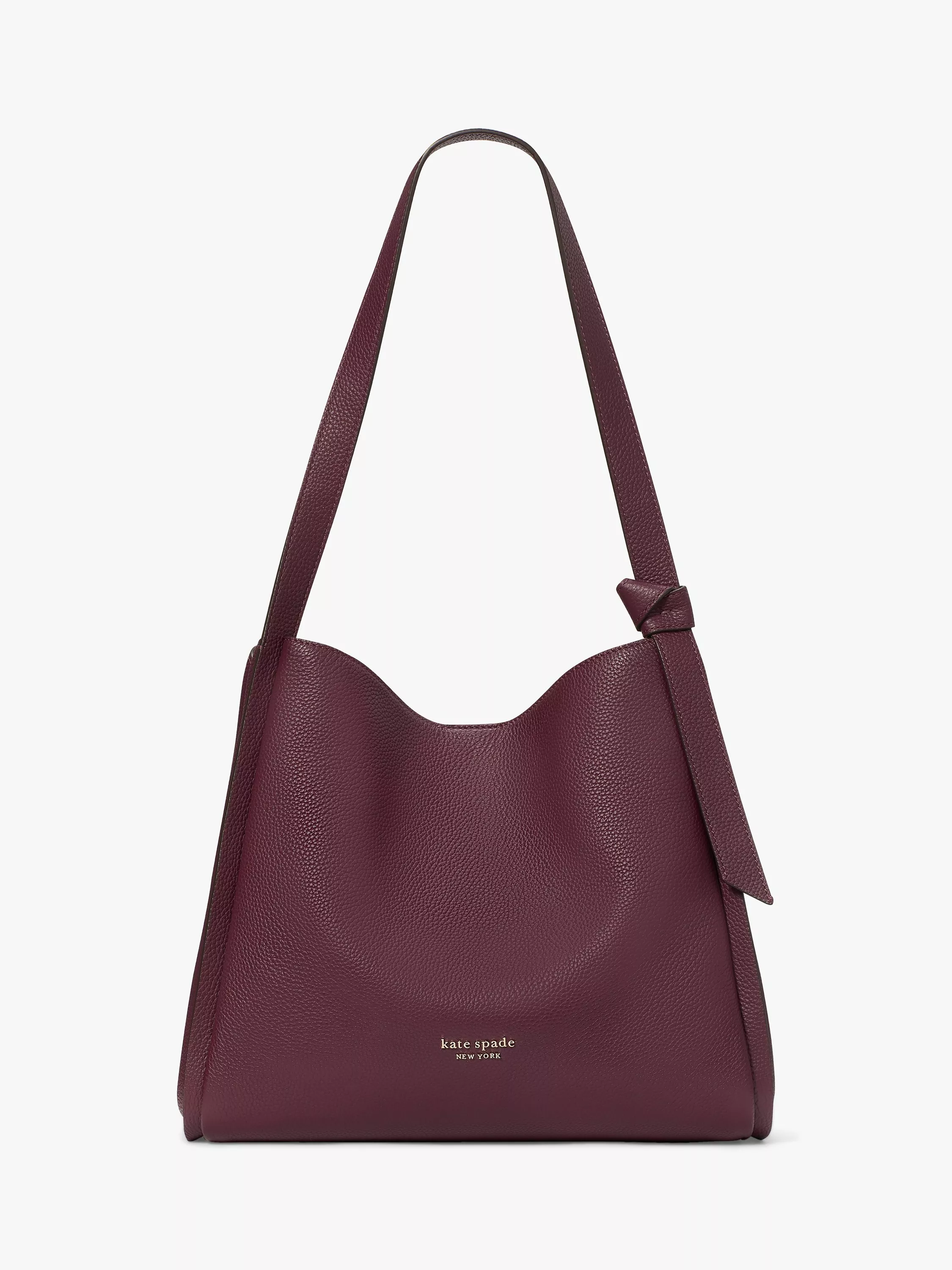 kate spade new york Knott Leather Shoulder Bag Deep Cherry