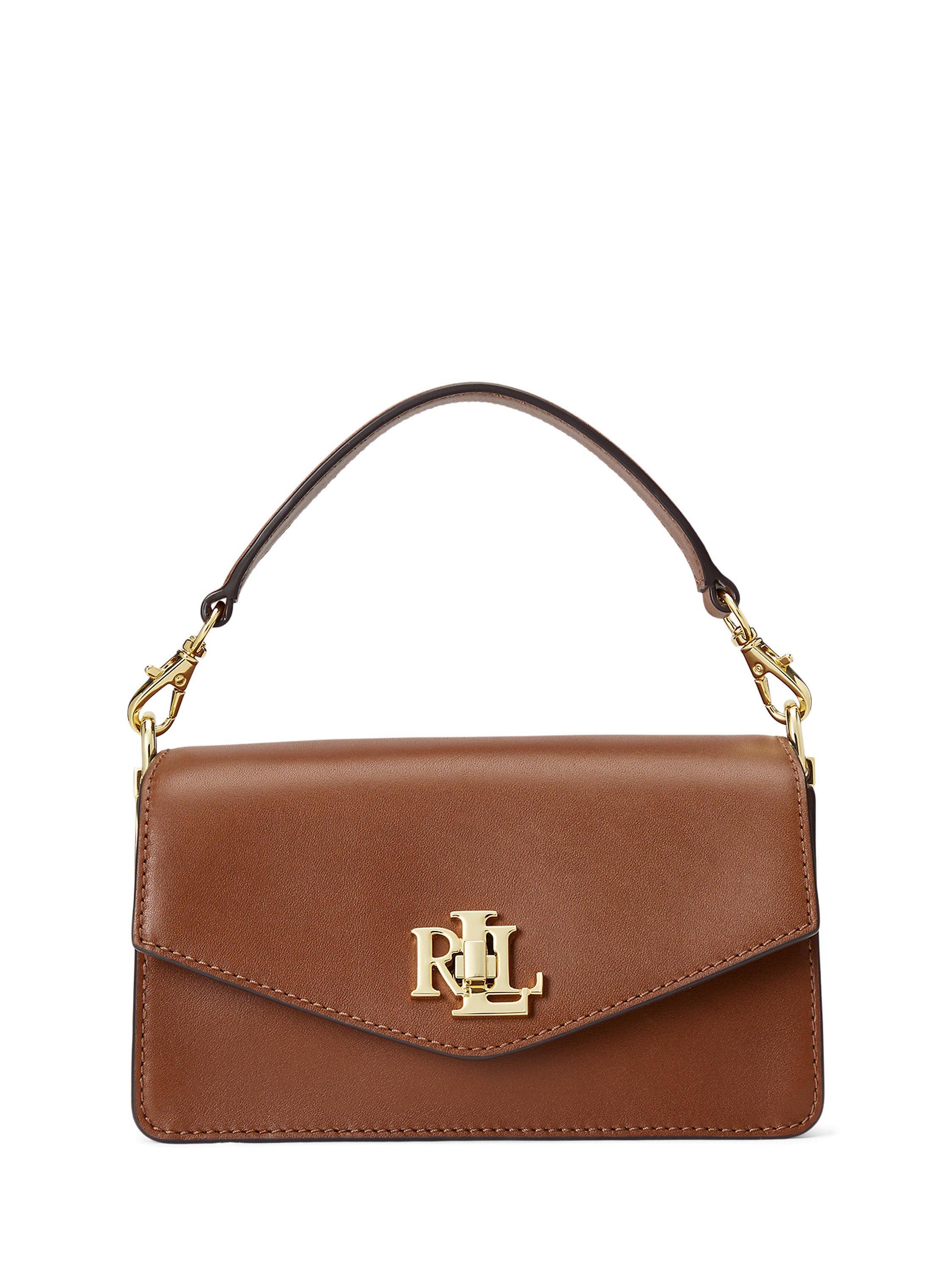 Lauren Ralph Lauren Tayler 19 Leather Grab Bag Tan