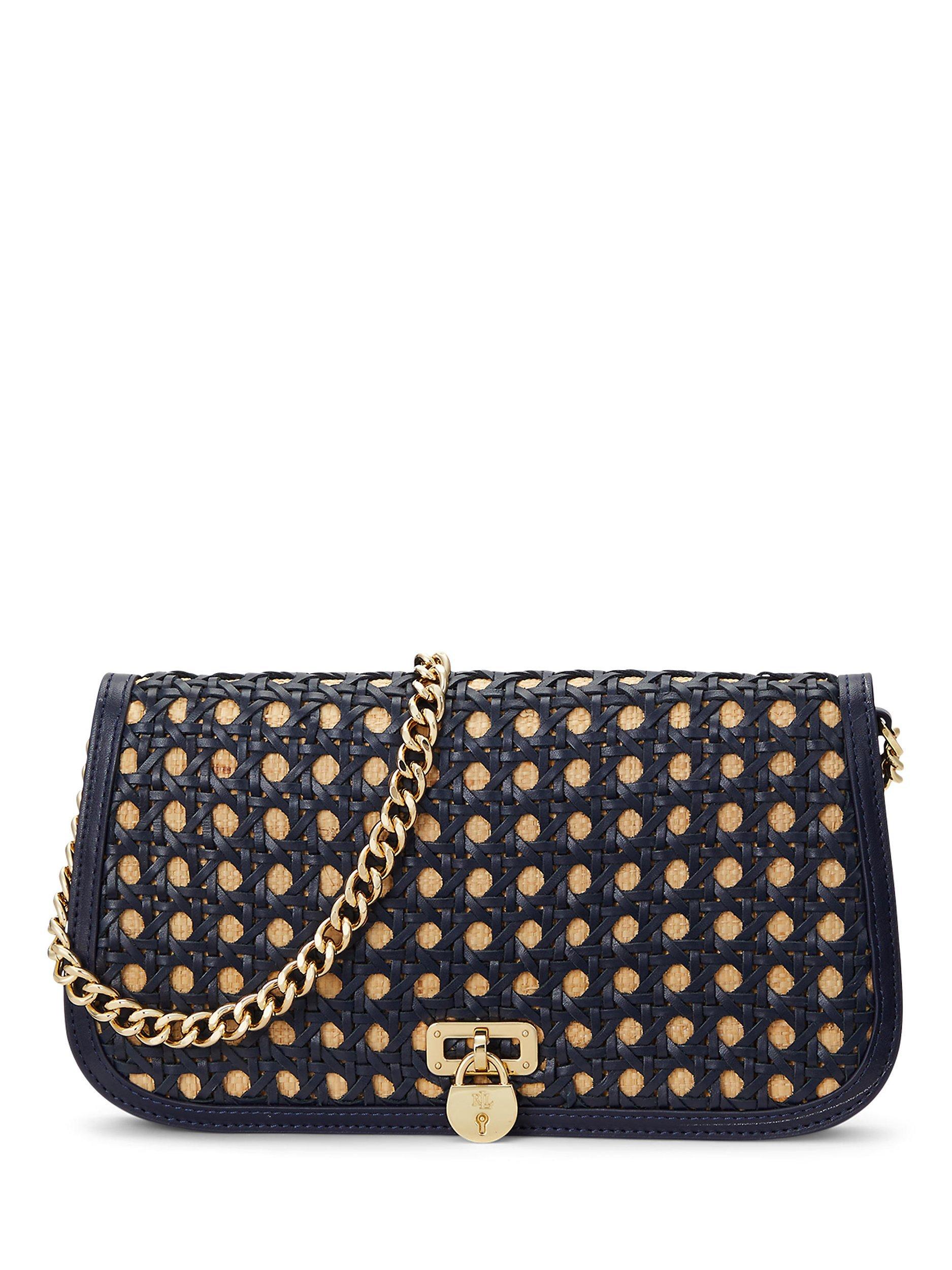 Lauren Ralph Lauren Tanner Raffia Chain Strap Shoulder Bag