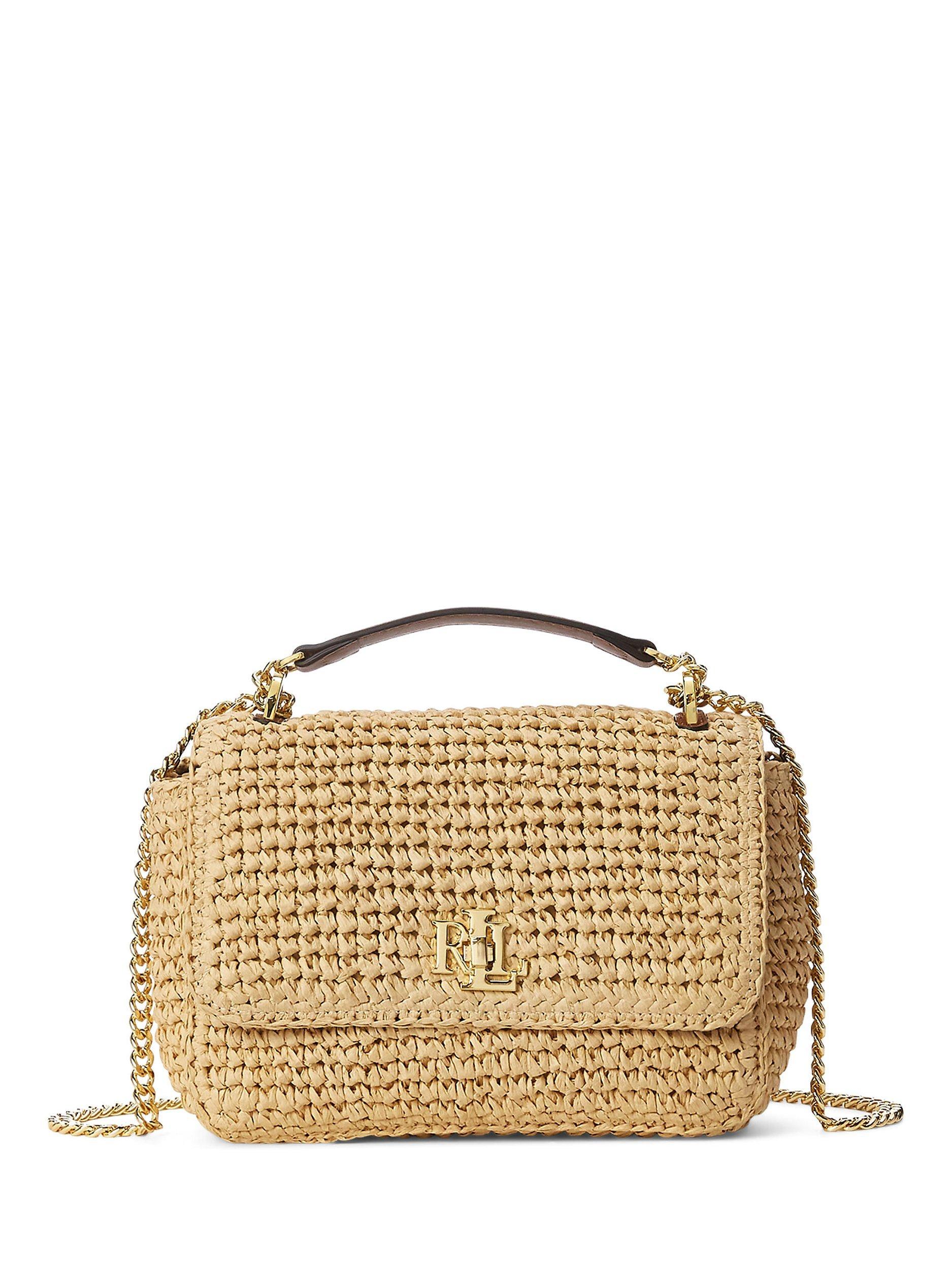 Lauren Ralph Lauren Sophee 22 Straw Cross Body Bag, Lauren Tan