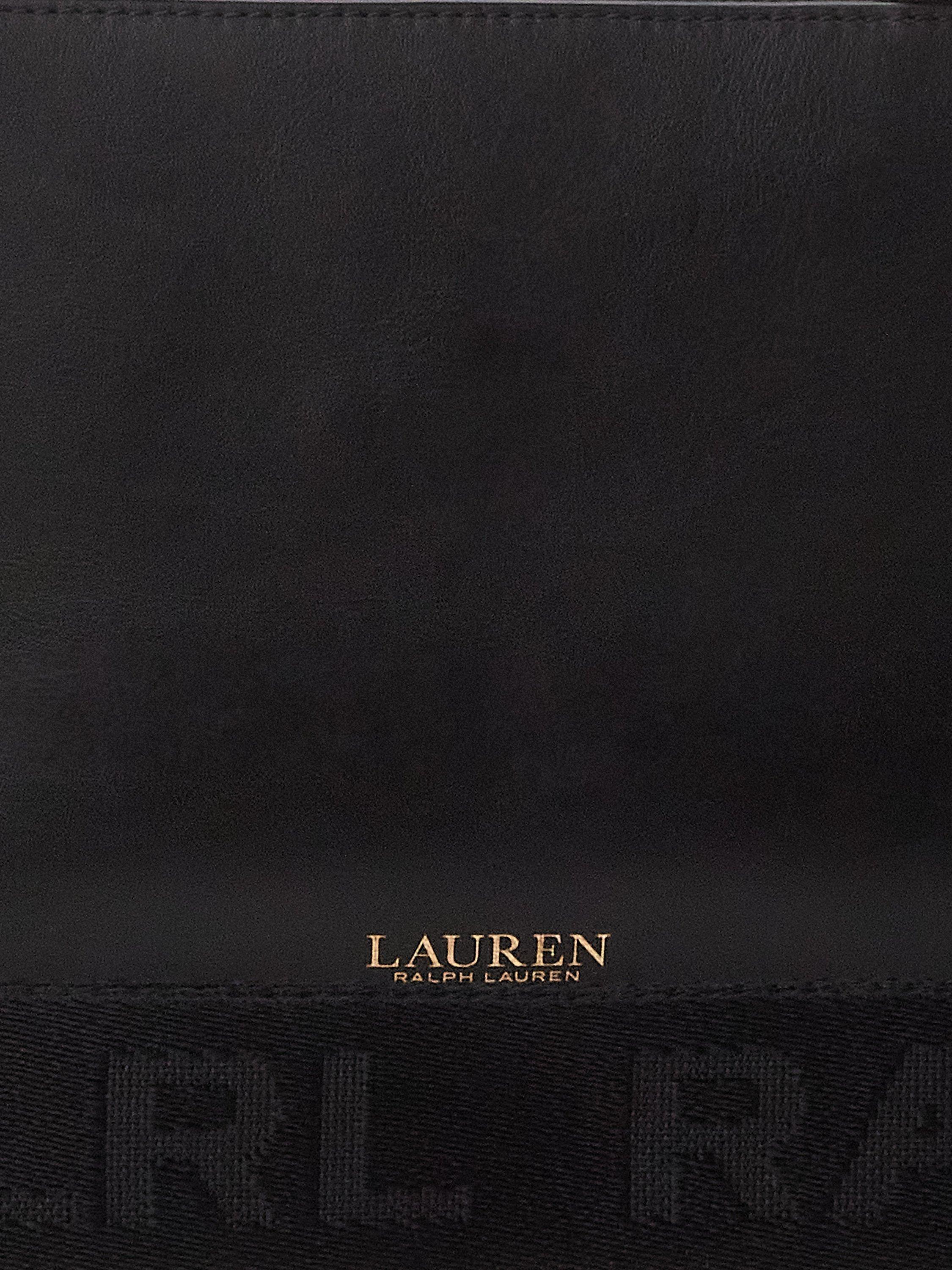 Product image 8 of 8, which shows Lauren Ralph Lauren Landyn Leather Cross Body Bag, Black