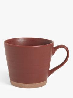 John Lewis Contrast Base Stoneware Mug, 360ml, Rust