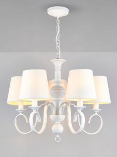 John Lewis Carlita 5 Arm Shaded Ceiling Light, White