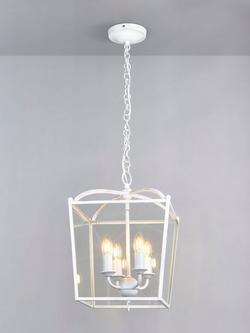 John Lewis Carlita Lantern Ceiling Light, White, White