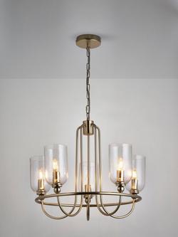 John Lewis Chalice 5 Arm Ceiling Light, Brushed Brass, Brushed Brass