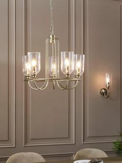 John Lewis Chalice 5 Arm Ceiling Light, Brushed Brass - view 2, Brushed Brass