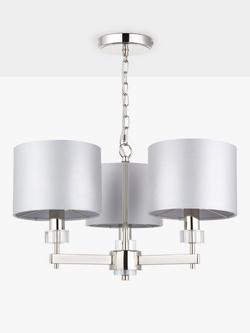 John Lewis Greta 3 Arm Pendant Ceiling Light, Ivory - view 2, Ivory