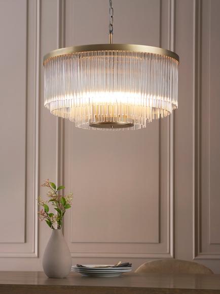 John Lewis Lexton XL Pendant Ceiling Light, Matte Antique Brass - view 2, Matte Antique Brass