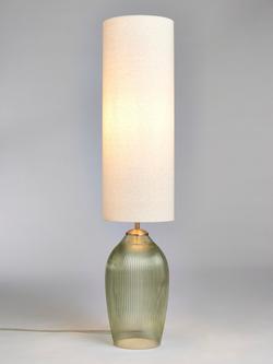 John Lewis Fulbrook Ribbed Glass Floor Lamp, Olive, Olive