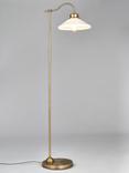 John Lewis Tula Opaline Floor Lamp, Matte Antique Brass