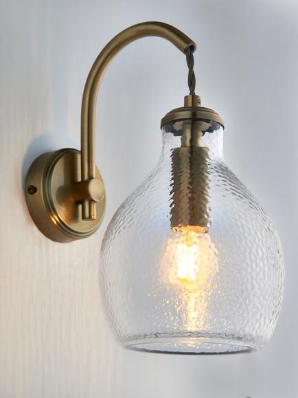 John Lewis Cartmel Wall Light, Clear Glass