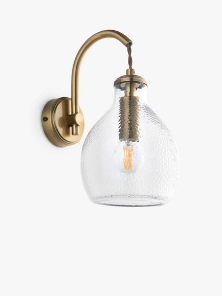 John Lewis Cartmel Wall Light - view 2, Clear Glass