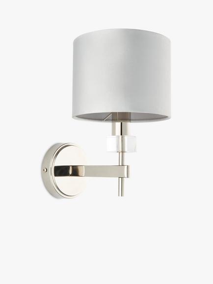 John Lewis Greta Cut Glass Dimmable Wall Light, Dove Grey - view 2, Dove Grey