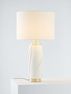 John Lewis Hotel Fan Table Lamp, White Concrete