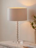 John Lewis Greta Cut Glass Table Lamp, Dove Grey