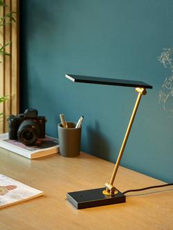 John Lewis Notary Task Desk Lamp, Black - view 2, Black