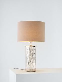 John Lewis Peony Table Lamp, Nickel, Clear Glass & Nickel