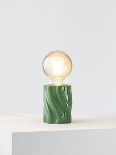John Lewis Twist Bulb Holder Table Lamp, Green Gloss