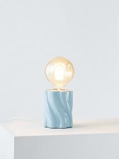 John Lewis Twist Bulb Holder Table Lamp, Blue Gloss