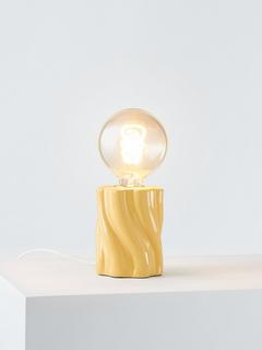 John Lewis Twist Bulb Holder Table Lamp, Yellow Gloss