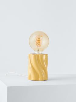 John Lewis Twist Bulb Holder Table Lamp - view 2, Buttermilk Gloss