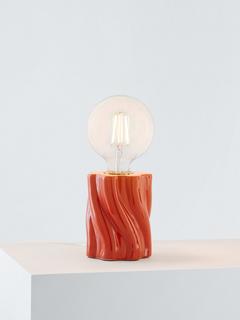 John Lewis Twist Bulb Holder Table Lamp, Red Gloss