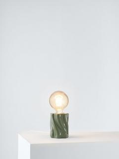 John Lewis Twist Bulb Holder Table Lamp, Lichen Green