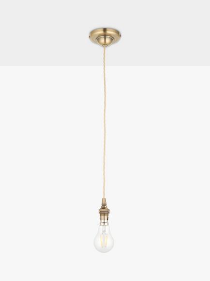John Lewis Classic Cable Set Bayonet Cap Fitting - view 2, Antique Brass