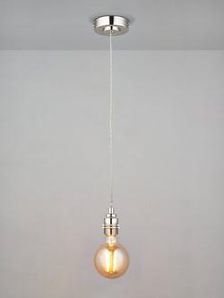 John Lewis Classic Cable Set, E27, Bright Nickel