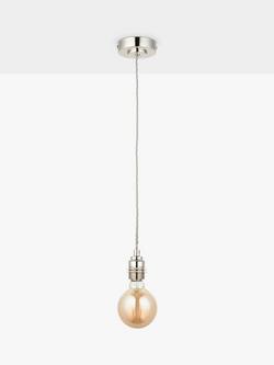 John Lewis Classic Cable Set, E27 - view 2, Bright Nickel