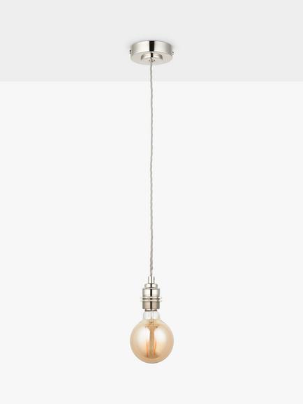 John Lewis Classic Cable Set, E27 - view 2, Bright Nickel