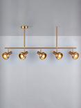 John Lewis Leighton Bar 5 Arm Ceiling Light, Warm Antique Brass