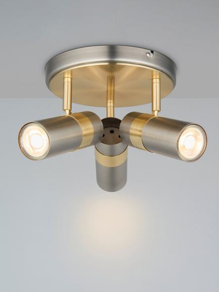 John Lewis Obi 3 Circular Spotlight Ceiling Plate, Matte Nickle/Gold