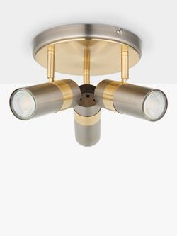 John Lewis Obi 3 Circular Spotlight Ceiling Plate - view 2, Matte Nickle/Gold