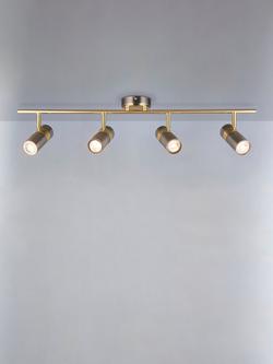 John Lewis Obi 4 Spotlight Ceiling Bar, Matte Nickle/Gold