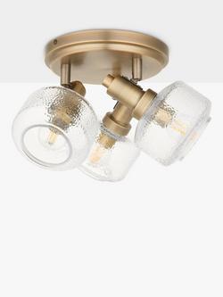 John Lewis Ruisseau 3 Arm Spotlight Ceiling Plate, Matte Antique Brass - view 2, Matte Antique Brass