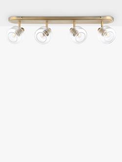 John Lewis Ruisseau 4 Spotlight Ceiling Bar, Matte Antique Brass - view 2, Matte Antique Brass