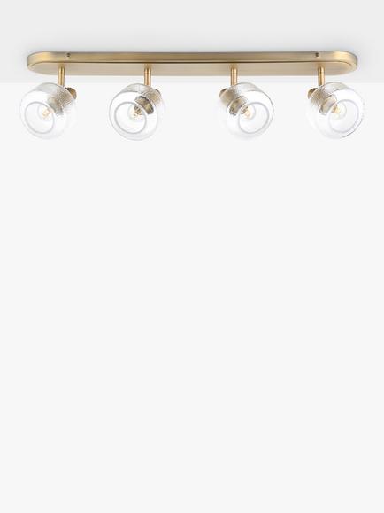 John Lewis Ruisseau 4 Spotlight Ceiling Bar, Matte Antique Brass - view 2, Matte Antique Brass