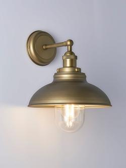John Lewis Baldwin Wide Outdoor Wall Light, Dark Antique Brass, Dark Antique Brass