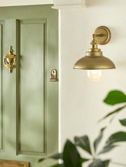 John Lewis Baldwin Wide Outdoor Wall Light, Dark Antique Brass - view 2, Dark Antique Brass
