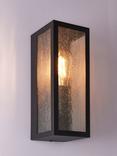 John Lewis Potter Ripple Glass Outdoor Wall Light, Black