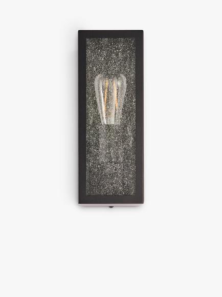 John Lewis Potter Ripple Glass Outdoor Wall Light, Black - view 2, Black