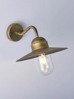 John Lewis Hayle Outdoor Wall Light, Gold, Gold