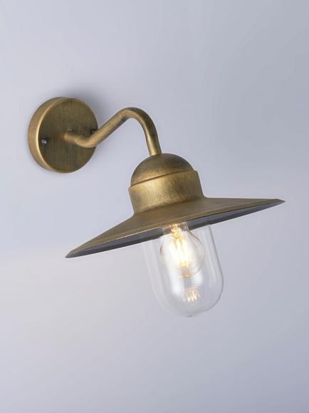 John Lewis Hayle Outdoor Wall Light, Gold, Gold